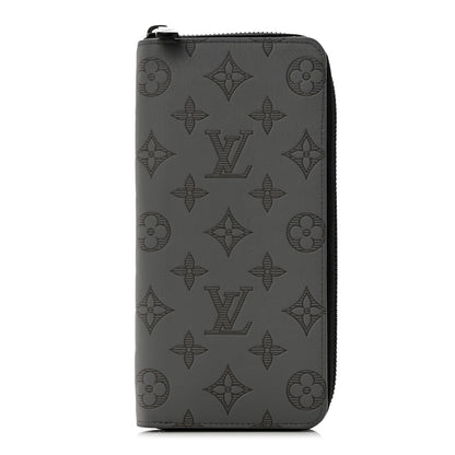 Louis Vuitton Calfskin Monogram Shadow Vertical Zippy Wallet Anthracite Gray 1 of 8