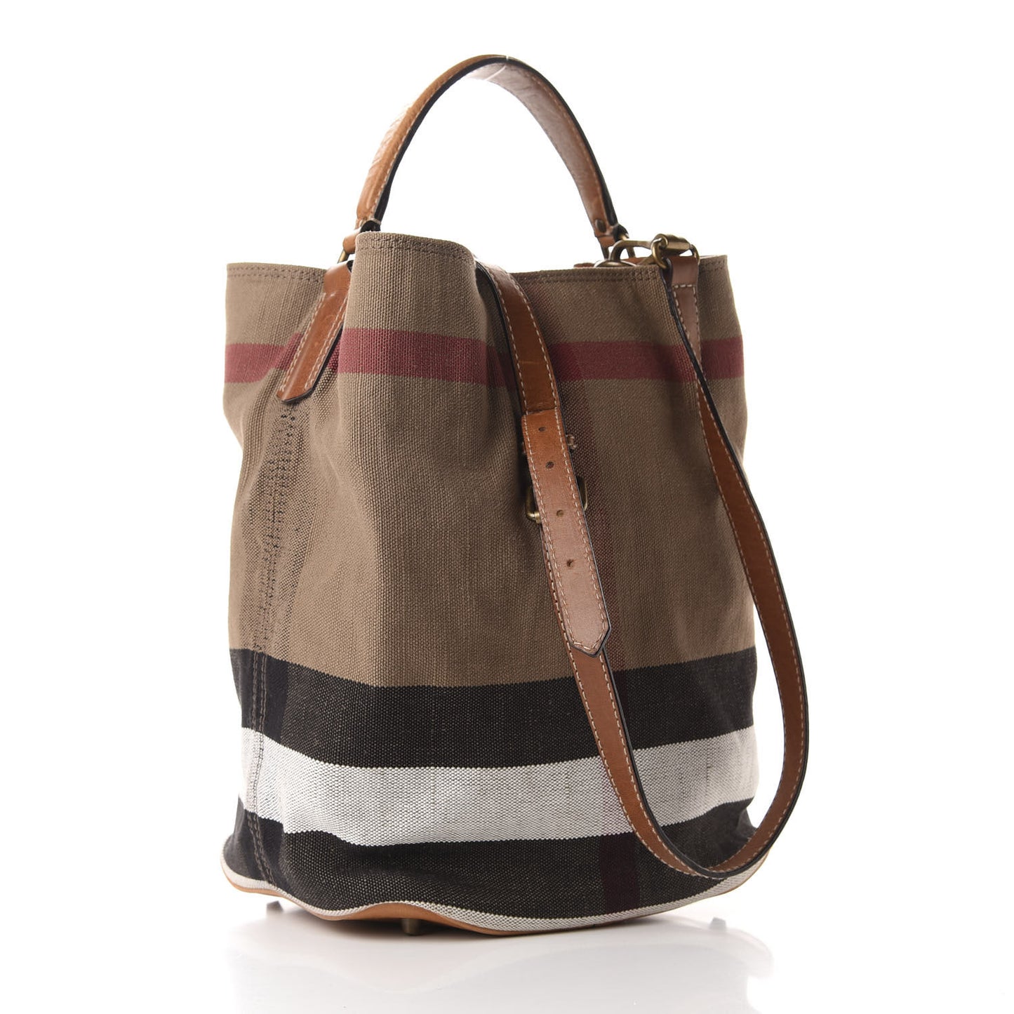 Canvas Mega Check Medium Ashby Hobo Saddle Brown