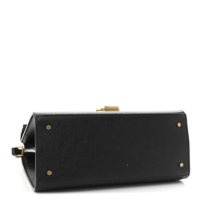 Saint Laurent Grain de Poudre Medium Classic Monogram Cassandra Top Handle Black 4 of 9