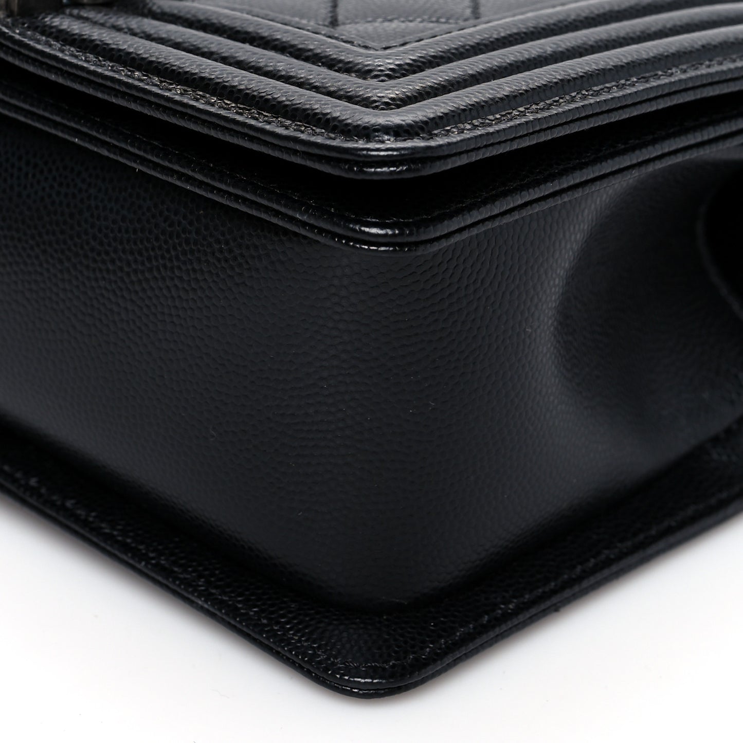 Caviar Quilted Small Boy Flap Black