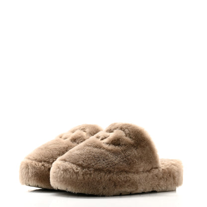 Chanel Shearling Lambskin CC Flat Mules 36 Beige 4 of 16