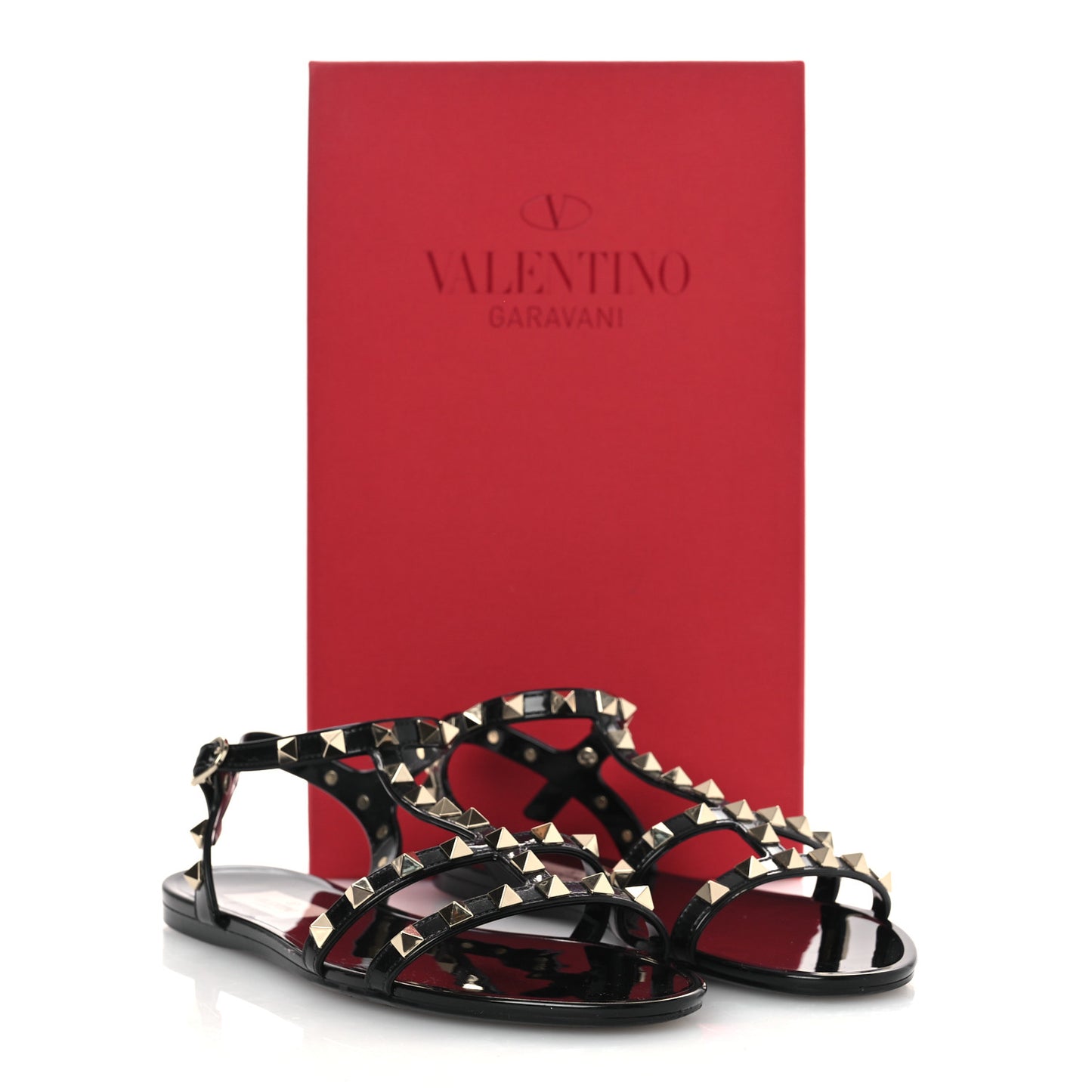 PVC Jelly Rockstud Caged Sandals 38 Black