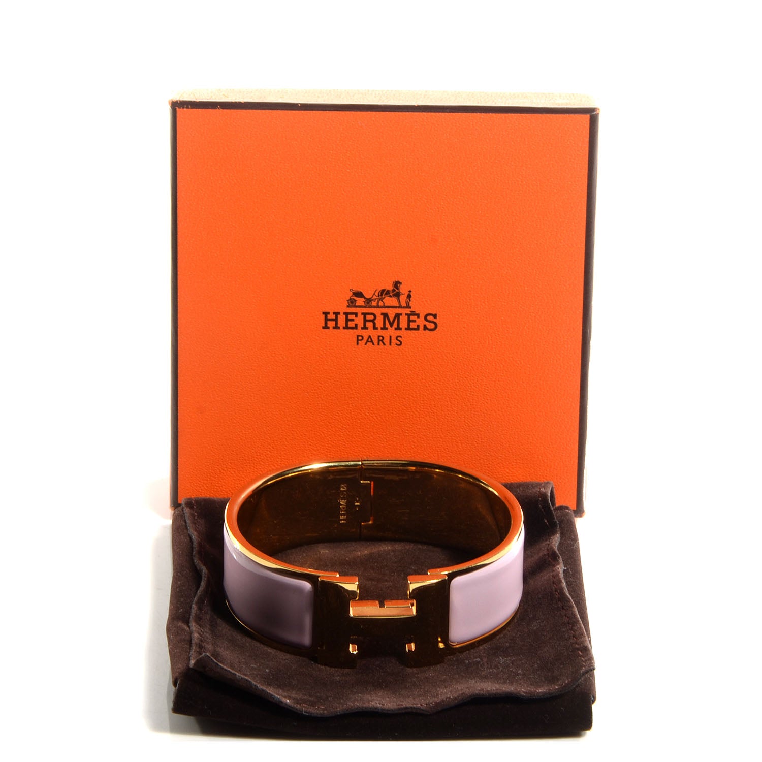Hermes Enamel Wide Clic Clac H Bracelet PM Rose Dragee 4 of 5