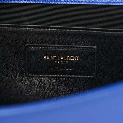 Saint Laurent Grain De Poudre Classic Monogram Cassandre Clutch Blue Majorelle 7 of 9