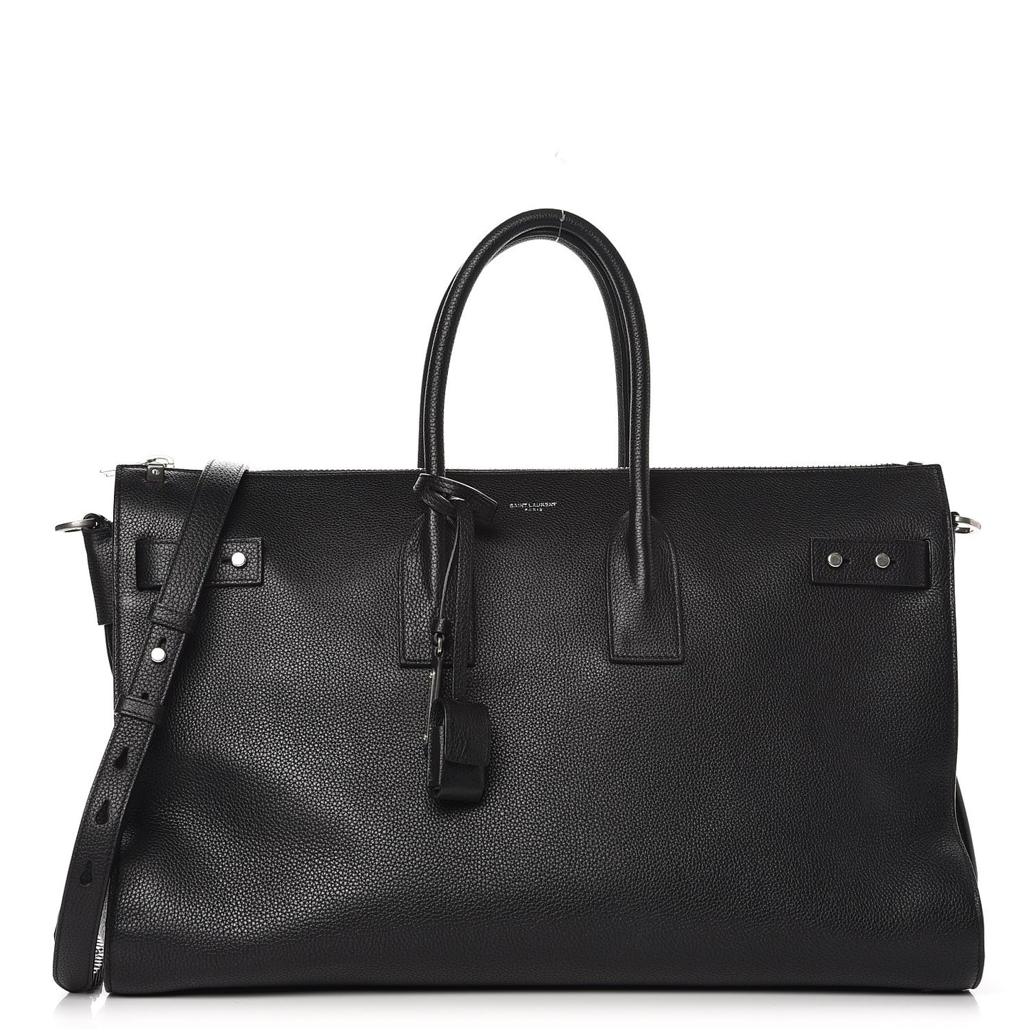 Grained Calfskin Medium Souple Sac De Jour Duffle Black