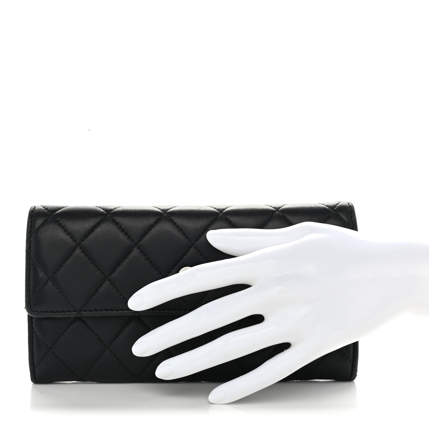 Chanel Lambskin Quilted Large Flap Wallet Black 2 of 10