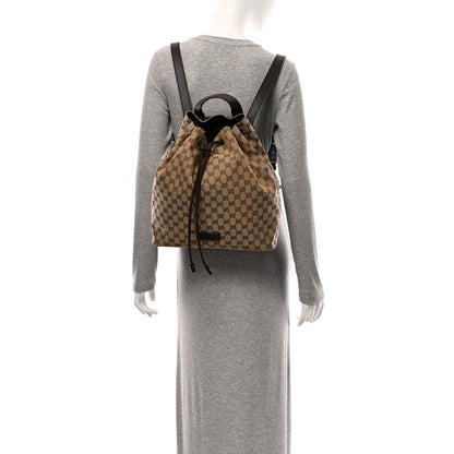 Gucci Monogram Dollar Calfskin O Drawstring Backpack Beige Ebony Testa di Moro Dark Chocolate 2 of 11