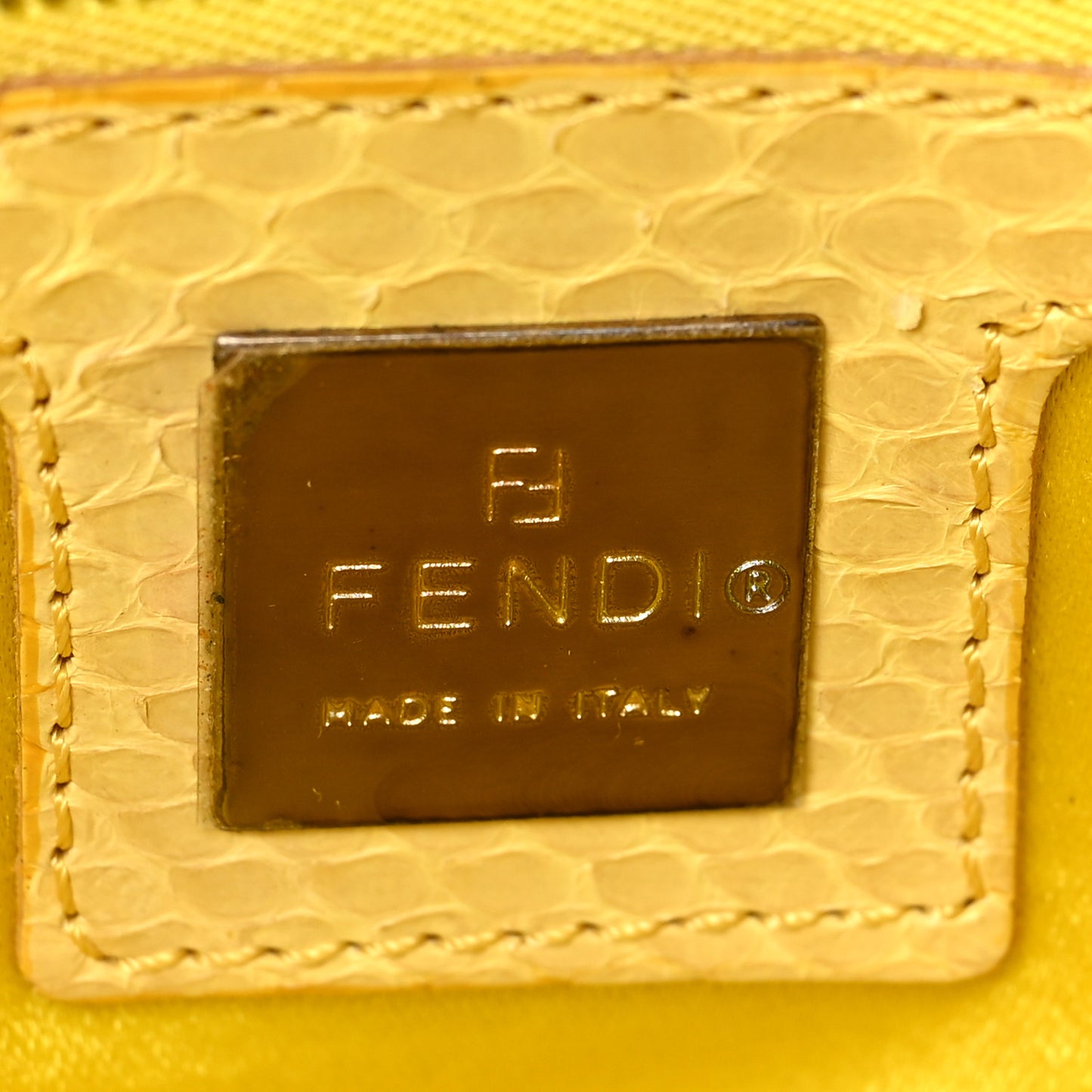 Snakeskin Baguette Yellow White