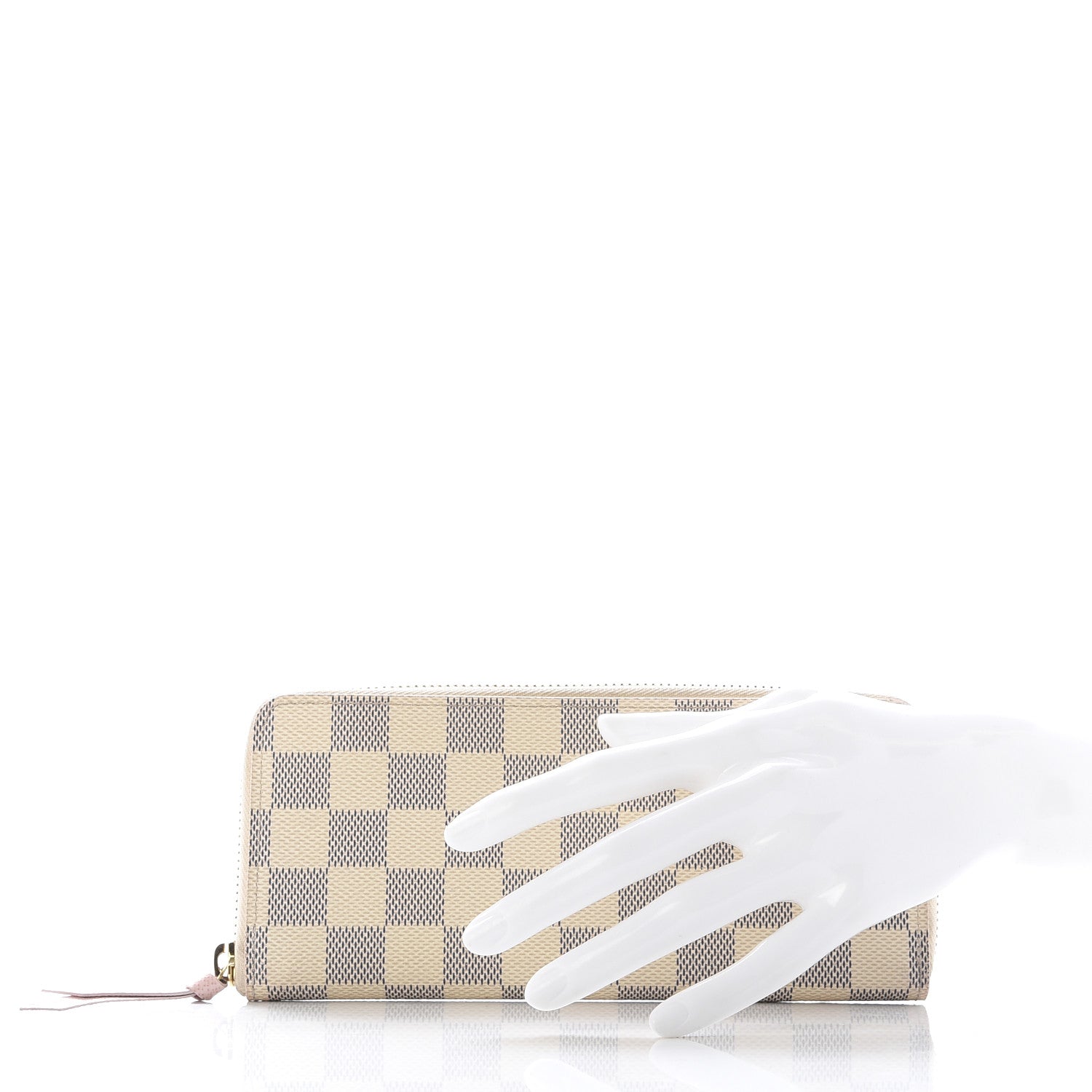 Louis Vuitton Damier Azur Clemence Wallet Rose Ballerine 2 of 8