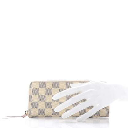 Louis Vuitton Damier Azur Clemence Wallet Rose Ballerine 2 of 8