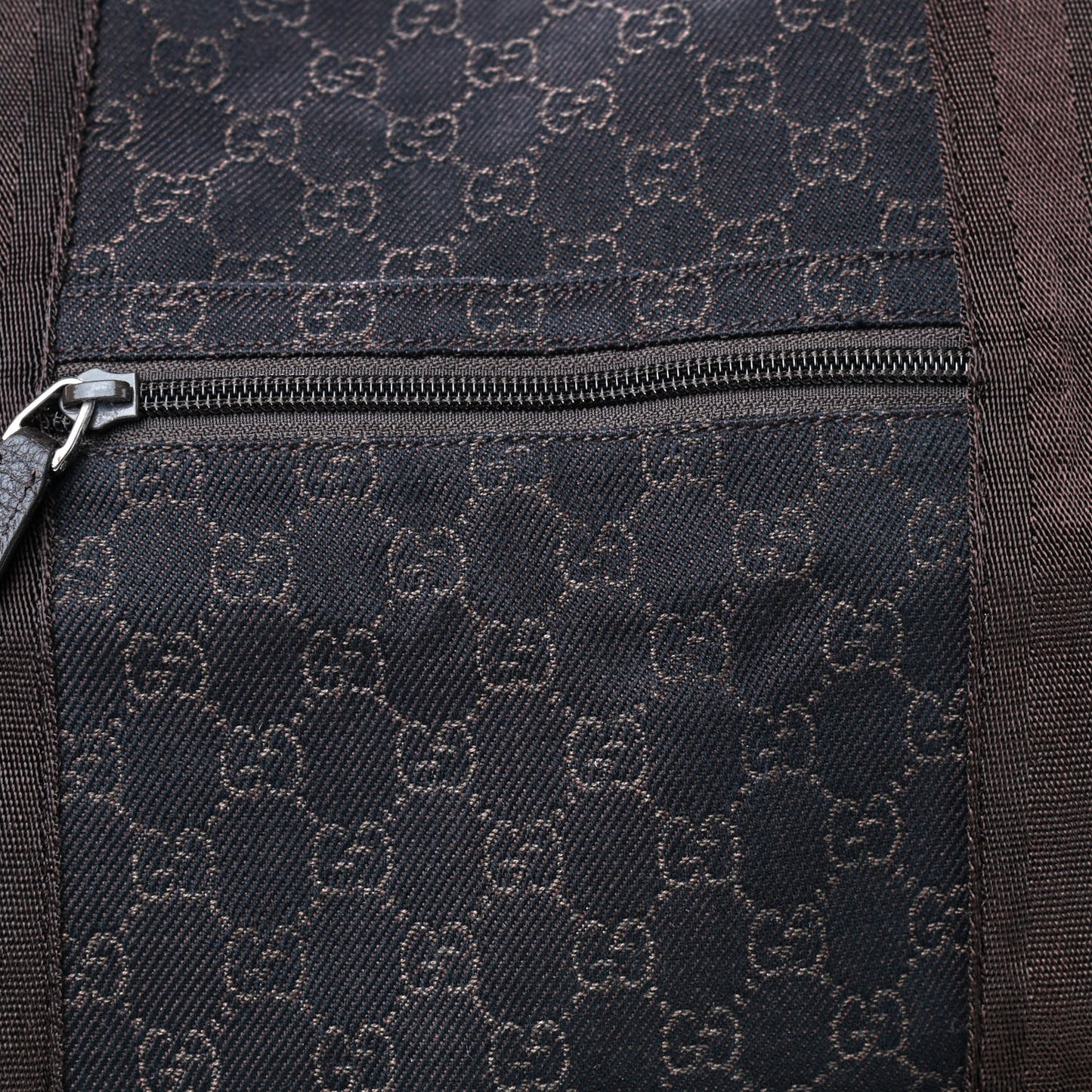 Denim Monogram Large Collapsible Travel Tote Dark Brown