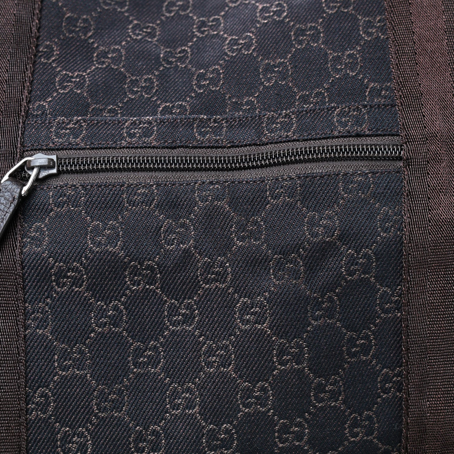 Gucci Denim Monogram Large Collapsible Travel Tote Dark Brown 8 of 10
