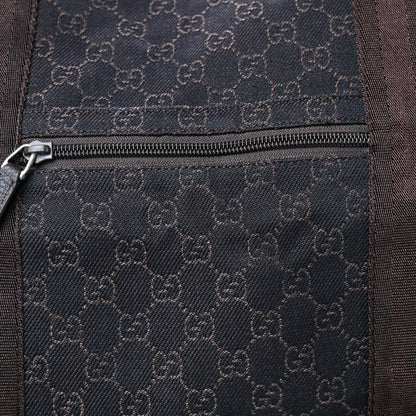 Gucci Denim Monogram Large Collapsible Travel Tote Dark Brown 8 of 10