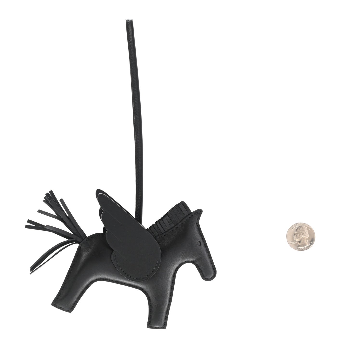 Milo Lambskin Grigri Rodeo Pegase Horse Bag Charm MM So Black