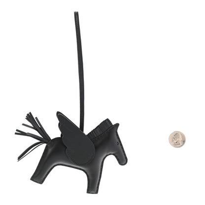 Hermes Milo Lambskin Grigri Rodeo Pegase Horse Bag Charm MM So Black 2 of 4