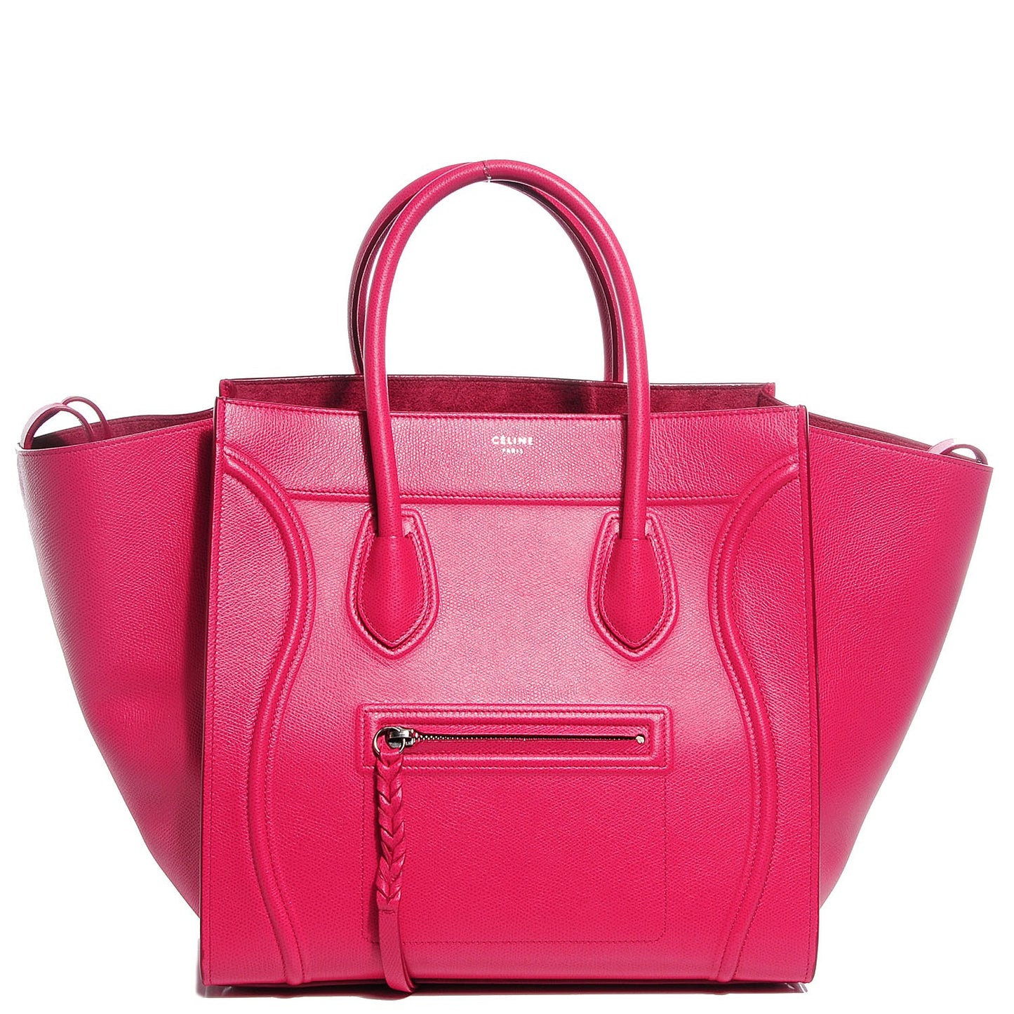 Grained Calfskin Medium Phantom Luggage Fuchsia