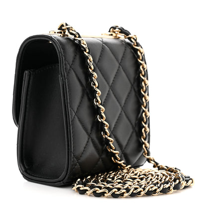 Chanel Lambskin Quilted Mini Trendy CC Chain Wallet Black 3 of 11
