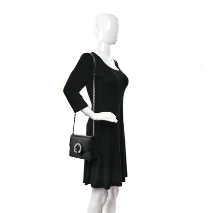 Jimmy Choo Grainy Calfskin Crystal Embellished Madeline Crossbody Bag Black 2 of 8