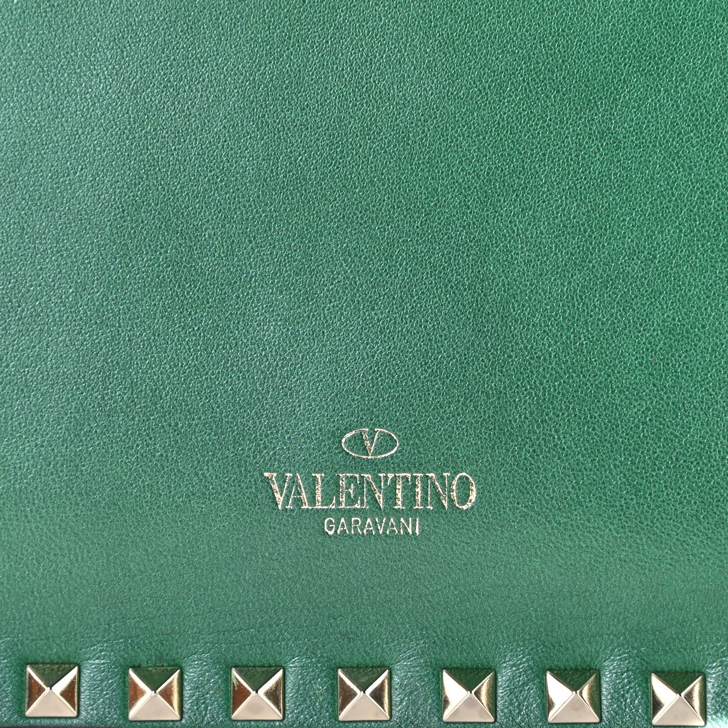 Nappa Rockstud Wristlet Clutch Green