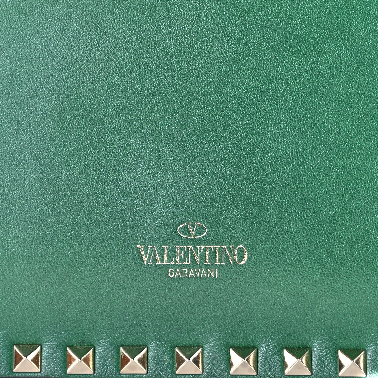 Valentino Garavani Nappa Rockstud Wristlet Clutch Green 3 of 6