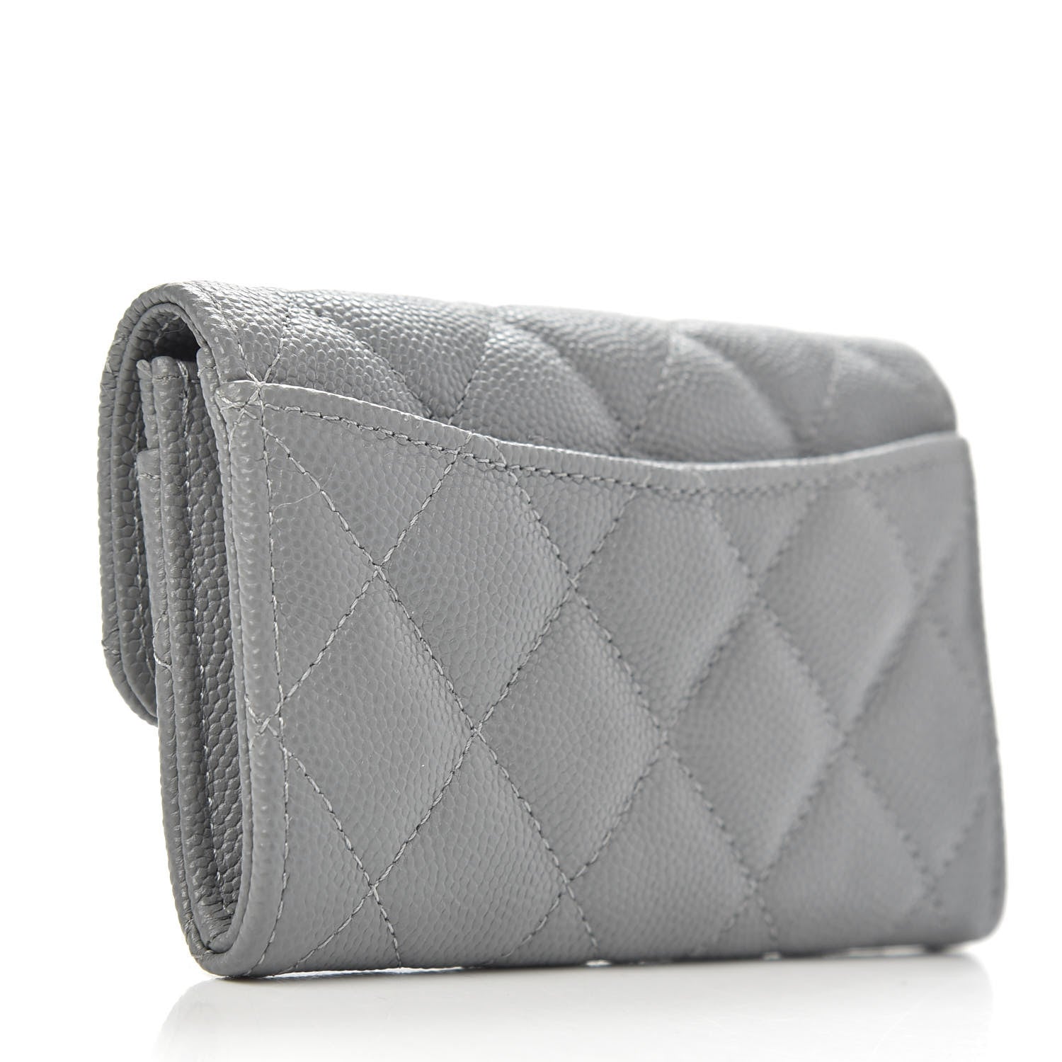 Chanel Caviar Quilted Flap Card Holder Wallet Dark Grey 7 of 18