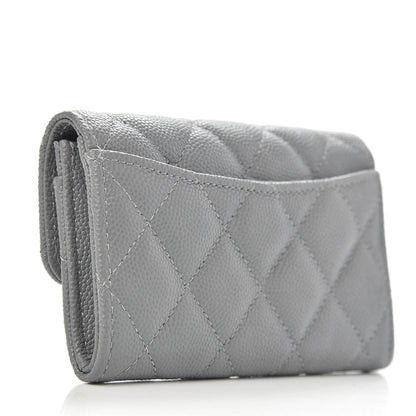 Chanel Caviar Quilted Flap Card Holder Wallet Dark Grey 7 of 18