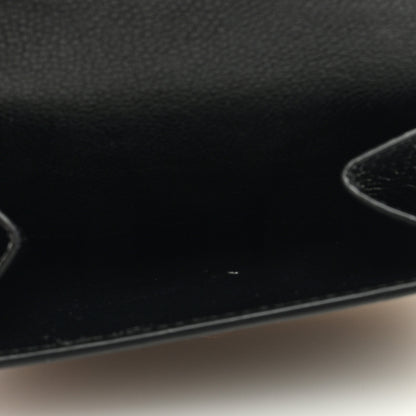 Balenciaga Grained Calfskin Logo Mini Cash Wallet On Chain Black White 5 of 9