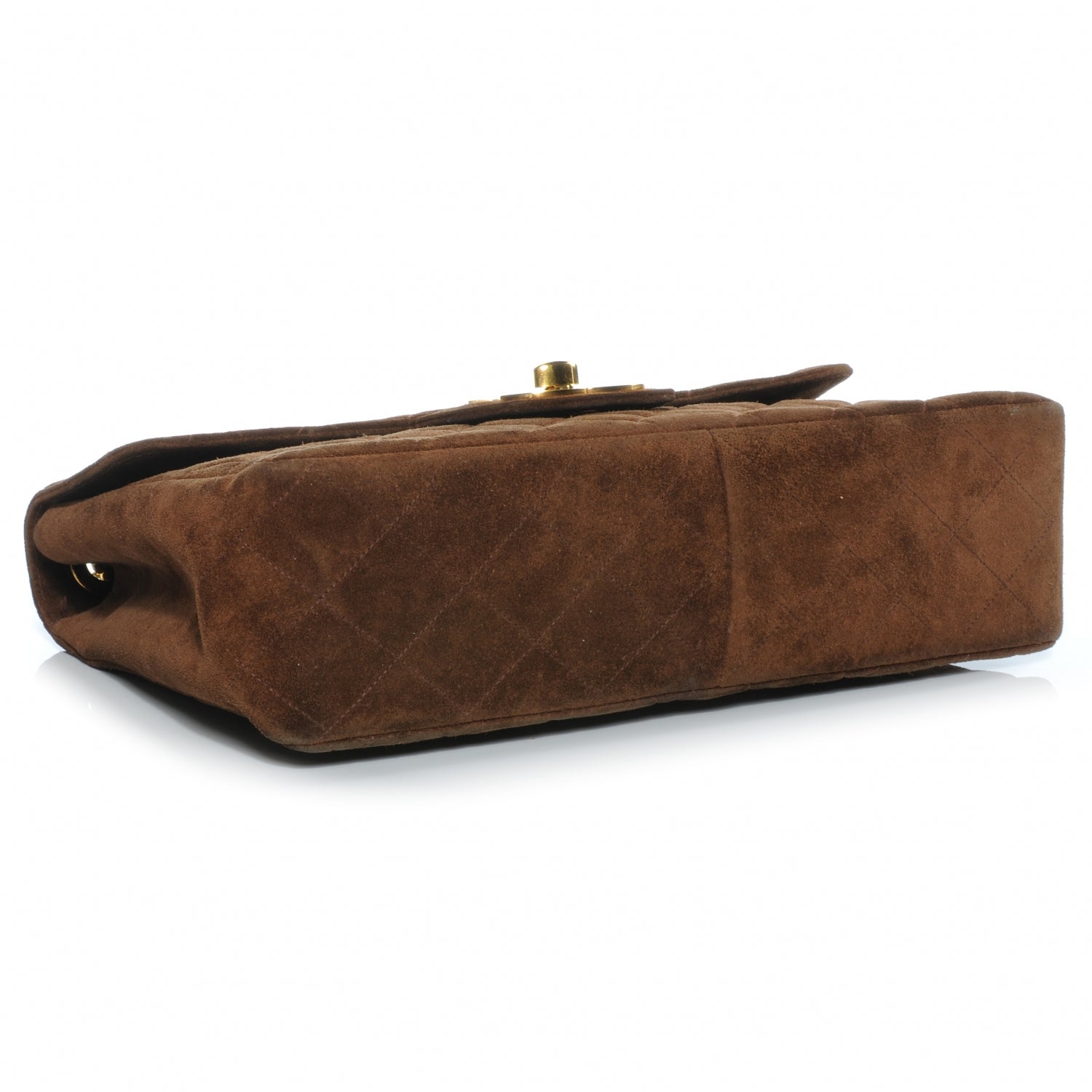 Chanel Suede Quilted Jumbo Flap Brown 4 of 8