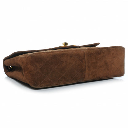 Chanel Suede Quilted Jumbo Flap Brown 4 of 8