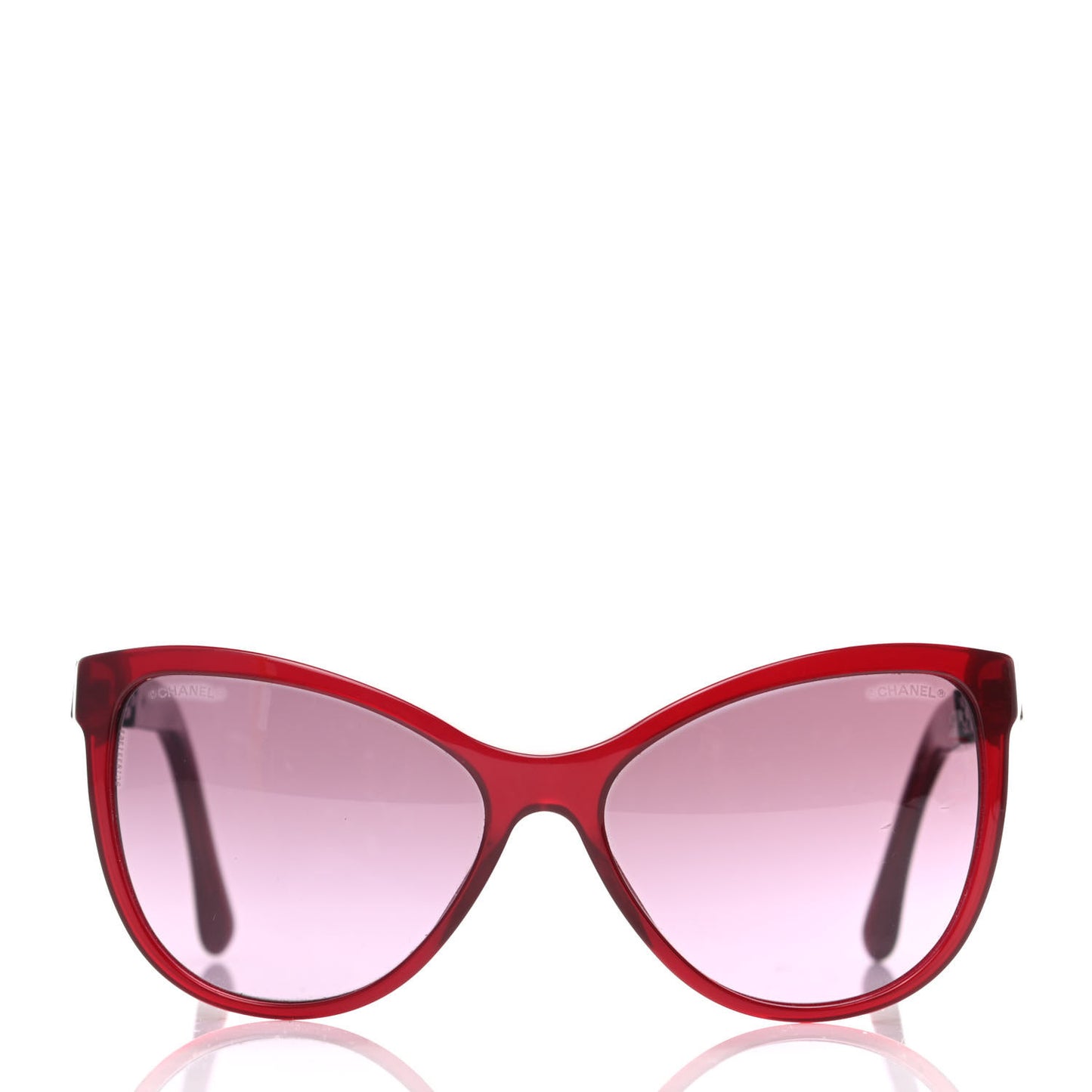 Acetate Cat Eye Chain Sunglasses 5326 Red