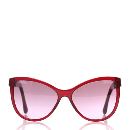 Chanel Acetate Cat Eye Chain Sunglasses 5326 Red 2 of 8