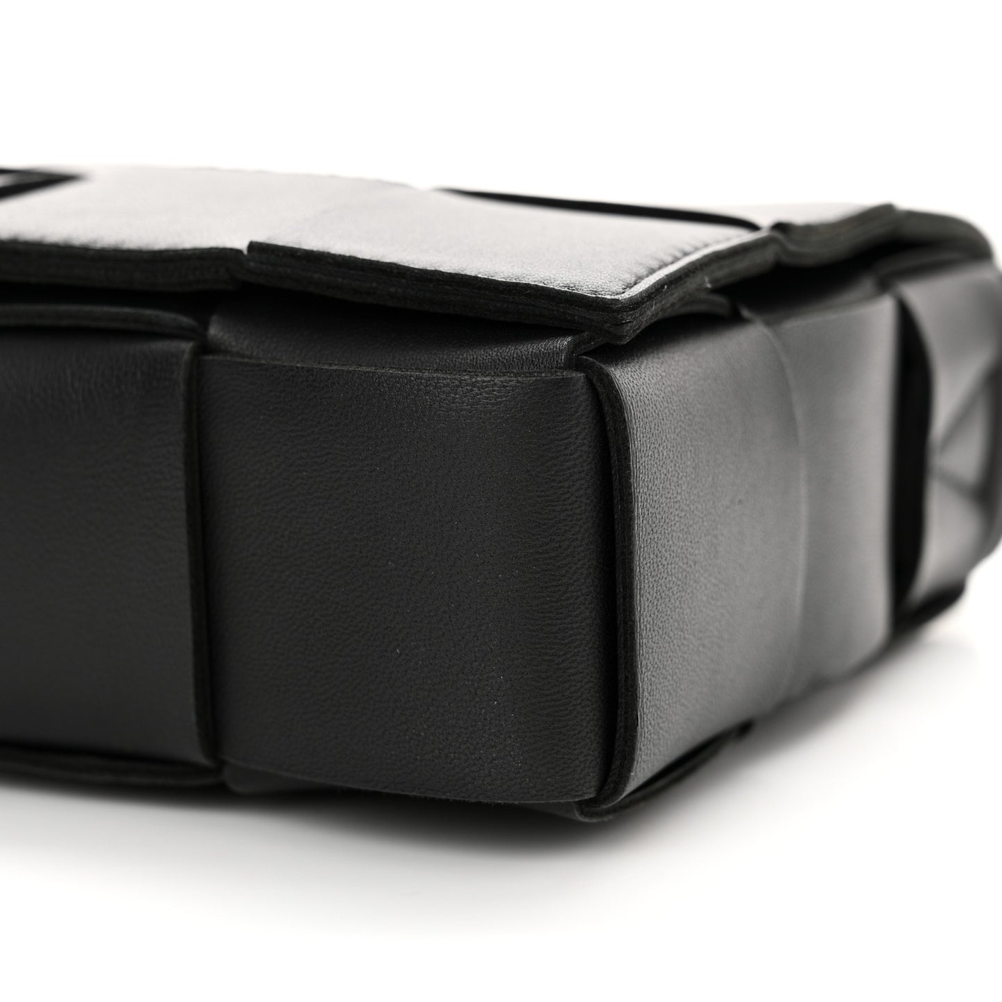 Lambskin Maxi Intrecciato Cassette Crossbody Bag Black