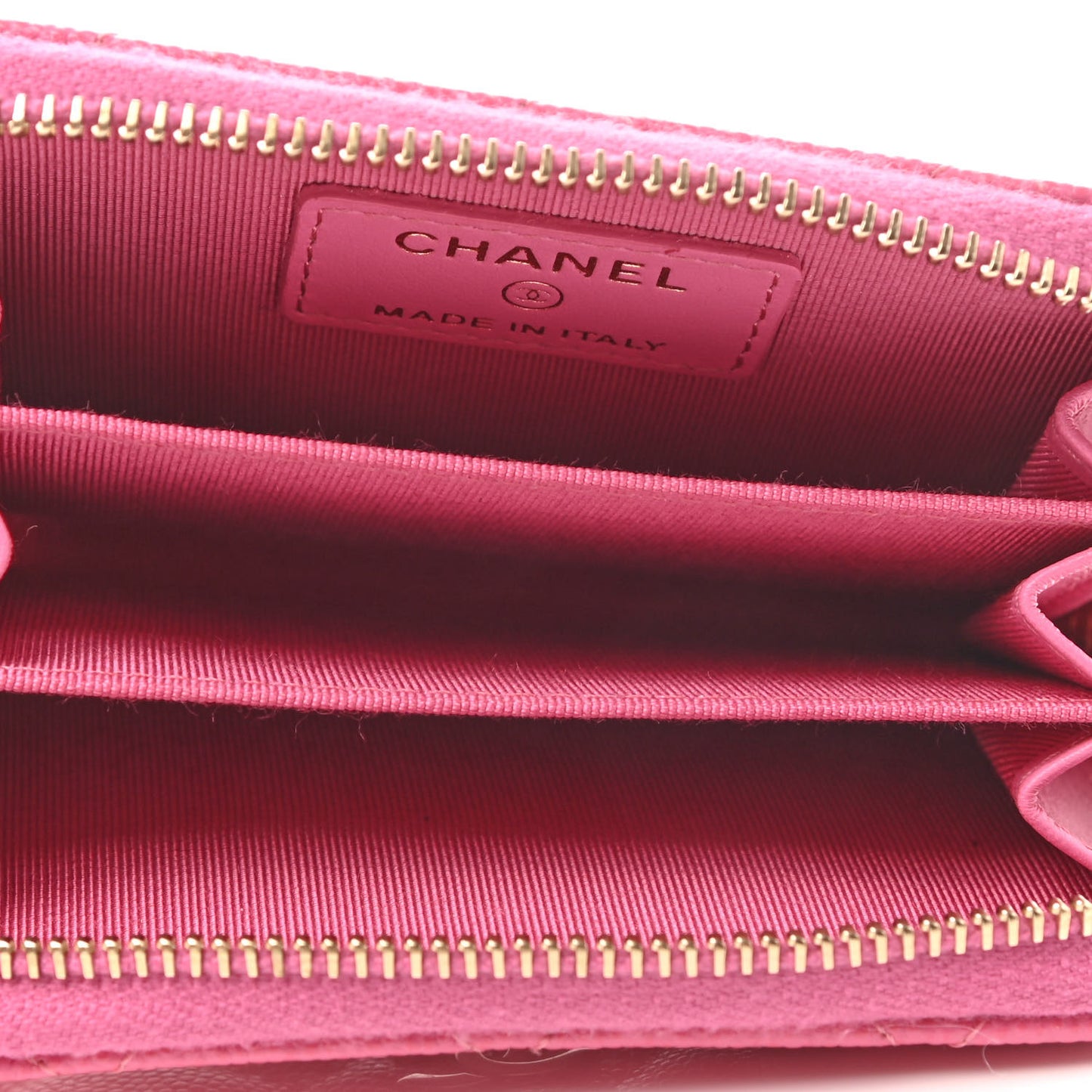 Caviar Quilted Zip Coin Purse Pink