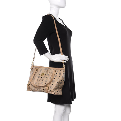 MCM Visetos Medium Essentials Shopper Tote Beige 2 of 12