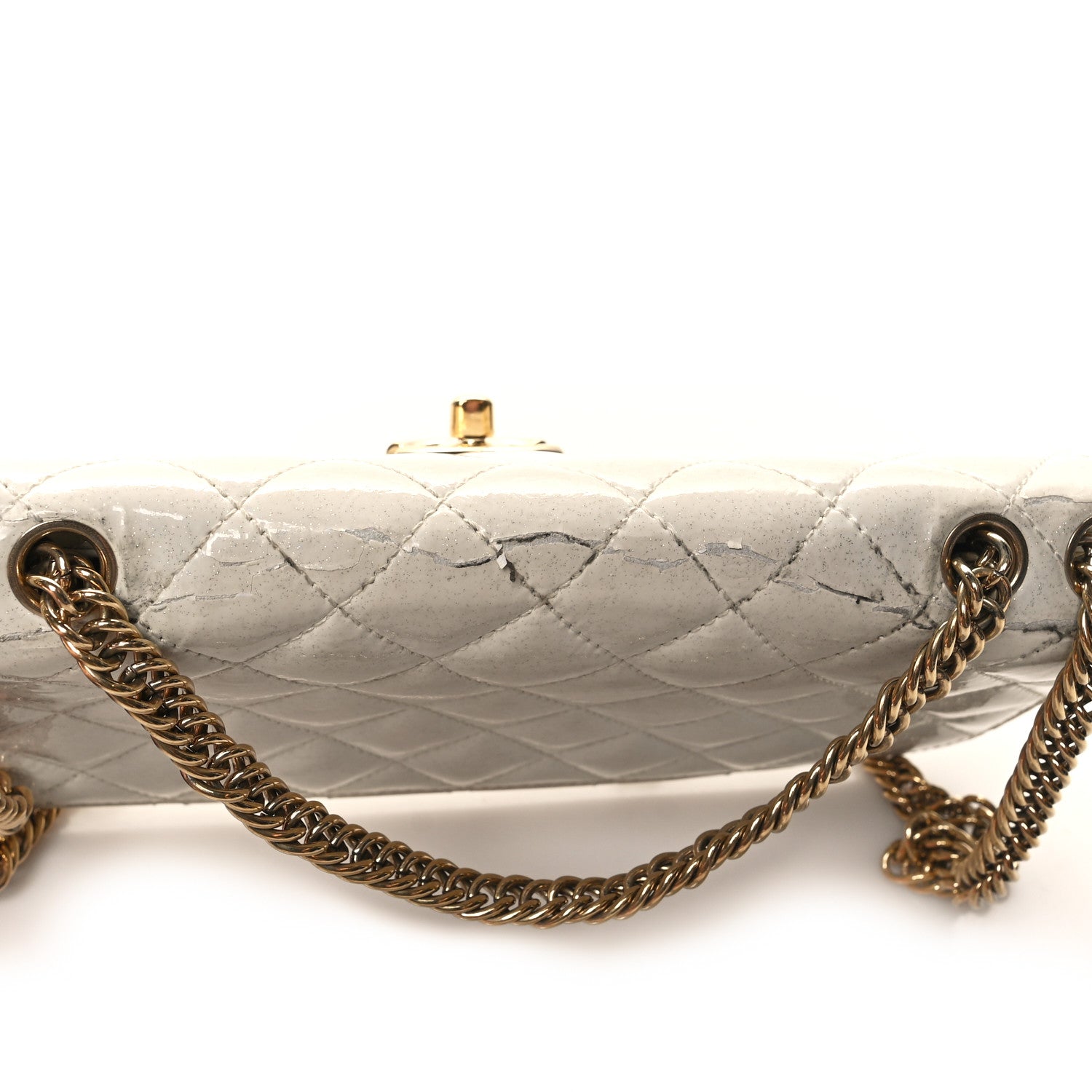 Chanel Patent Quilted Evening Star East West Flap White 11 of 13