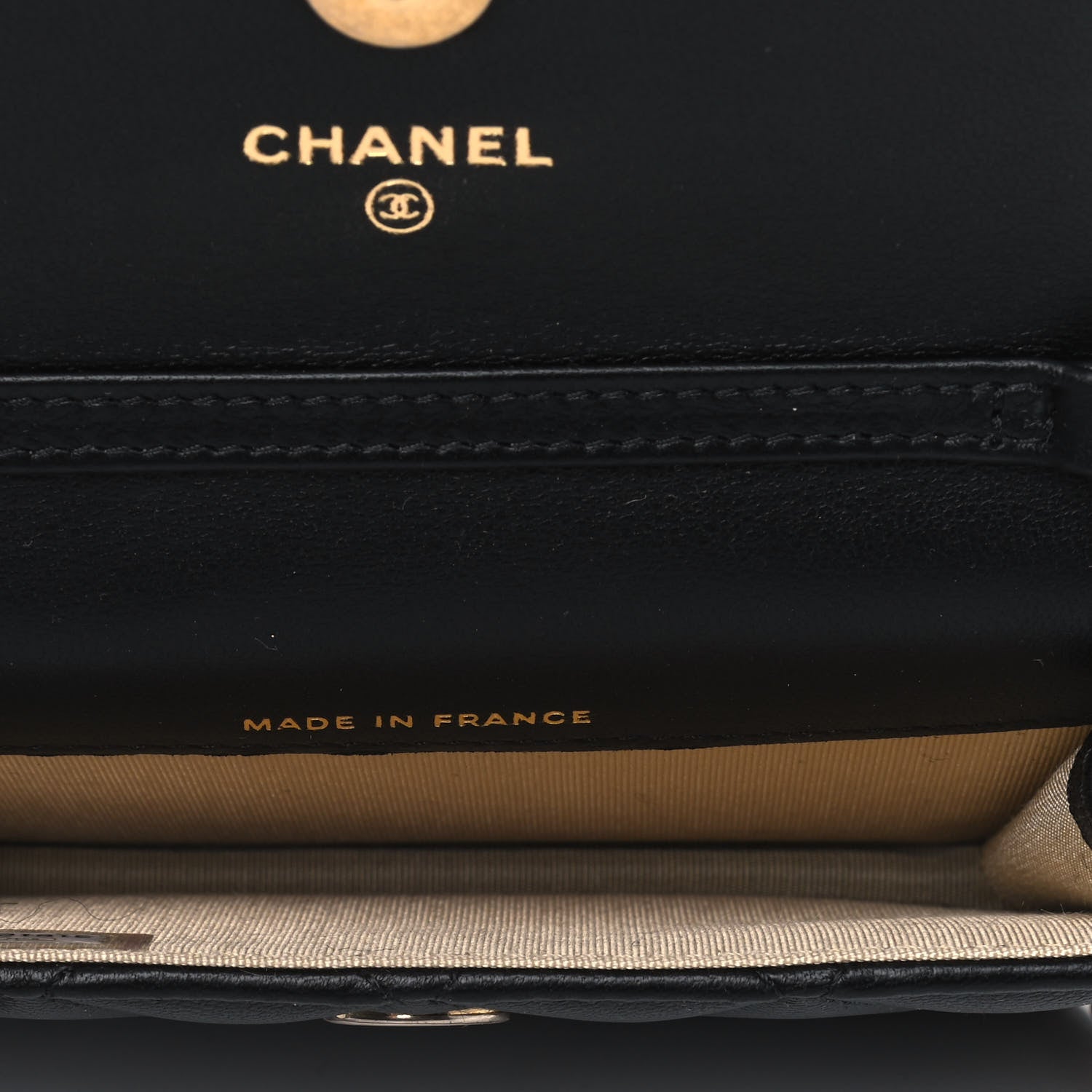 Chanel Lambskin Quilted Pearl Crush Clutch With Chain Black 4 of 4