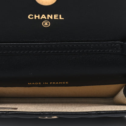 Chanel Lambskin Quilted Pearl Crush Clutch With Chain Black 4 of 4
