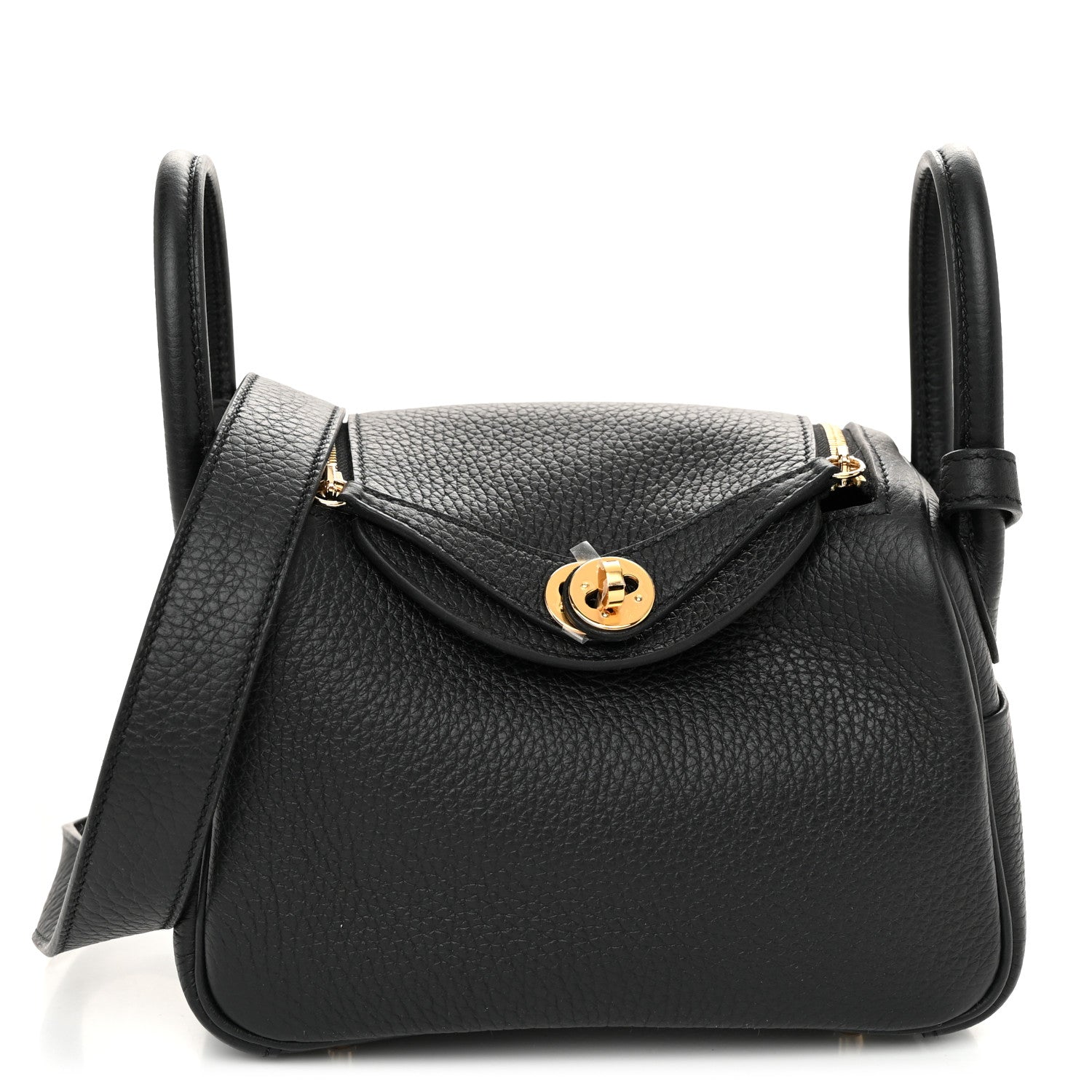 Hermes Taurillon Clemence Mini Lindy 20 Black 1 of 10