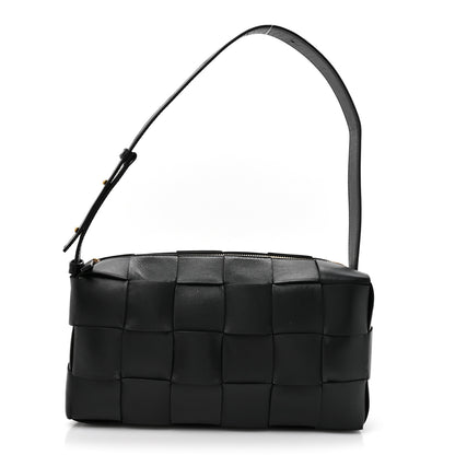 Bottega Veneta Lambskin Maxi Intrecciato Brick Cassette Bag Black 1 of 9