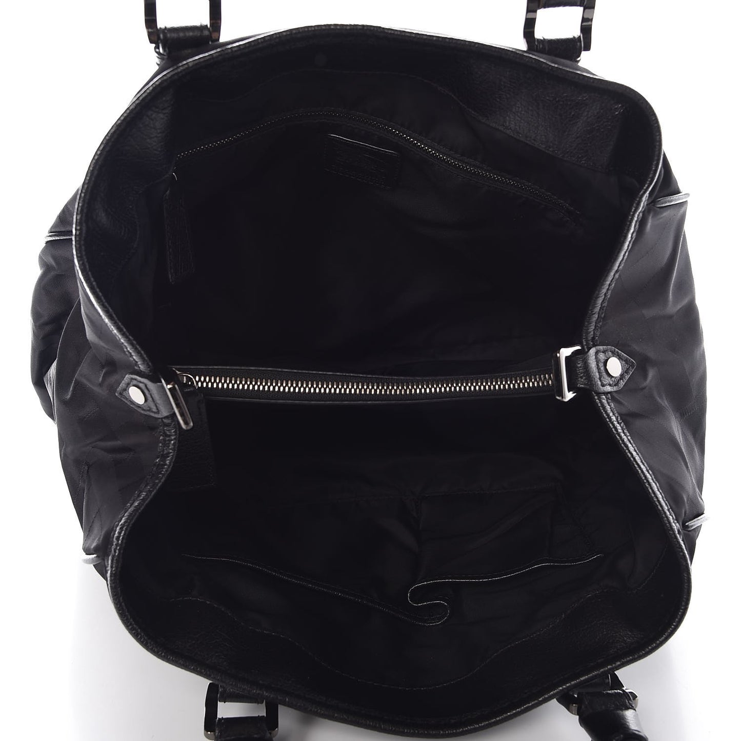 Nylon Tonal Check Tote Black