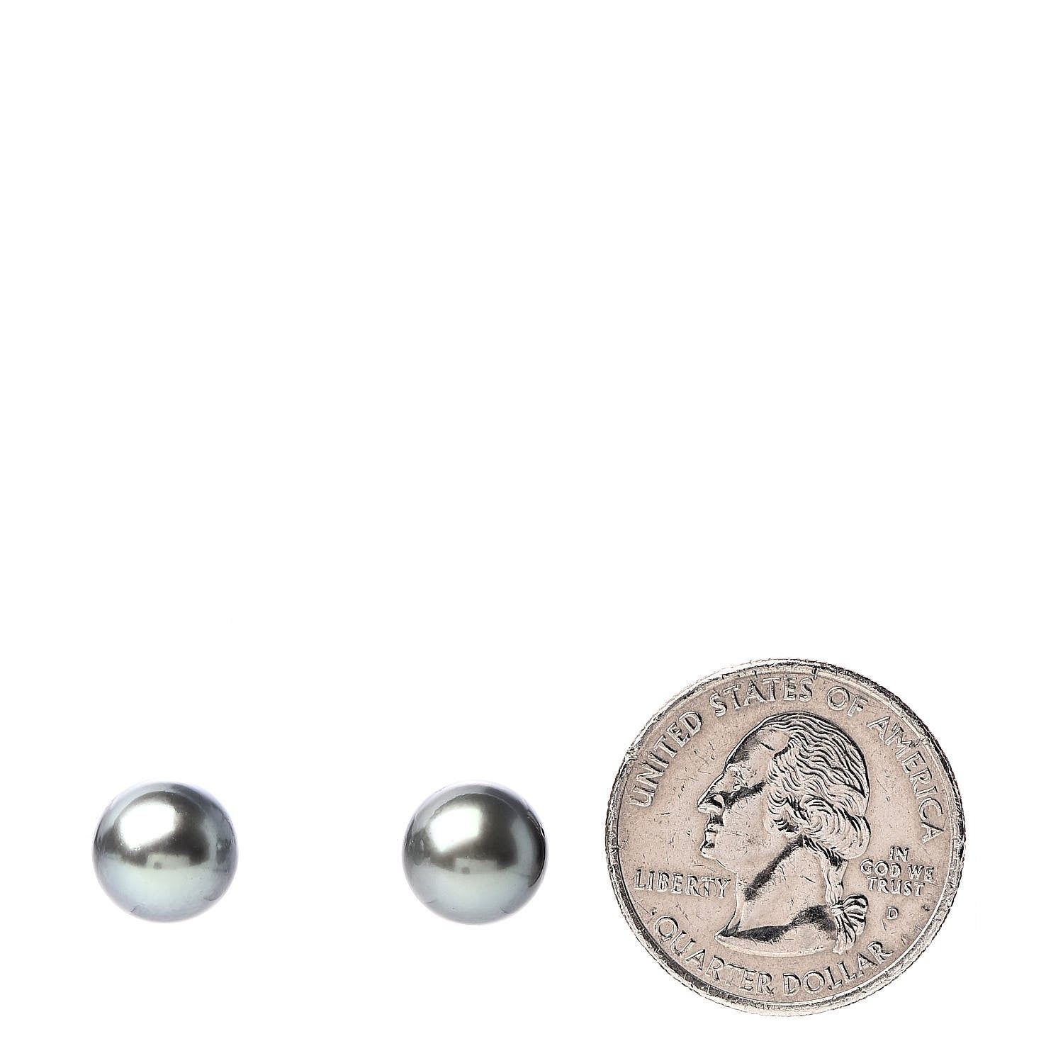 Tiffany 18K White Gold Tahitian Black Pearl 9-10mm Stud Earrings 2 of 5