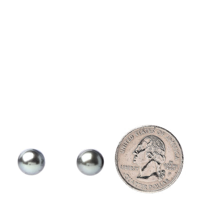 Tiffany 18K White Gold Tahitian Black Pearl 9-10mm Stud Earrings 2 of 5