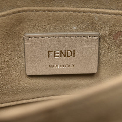 Fendi Vitello Liberty Bi-Color FF 1974 Embossed Small Kan U Shoulder Bag Maya Black 6 of 9