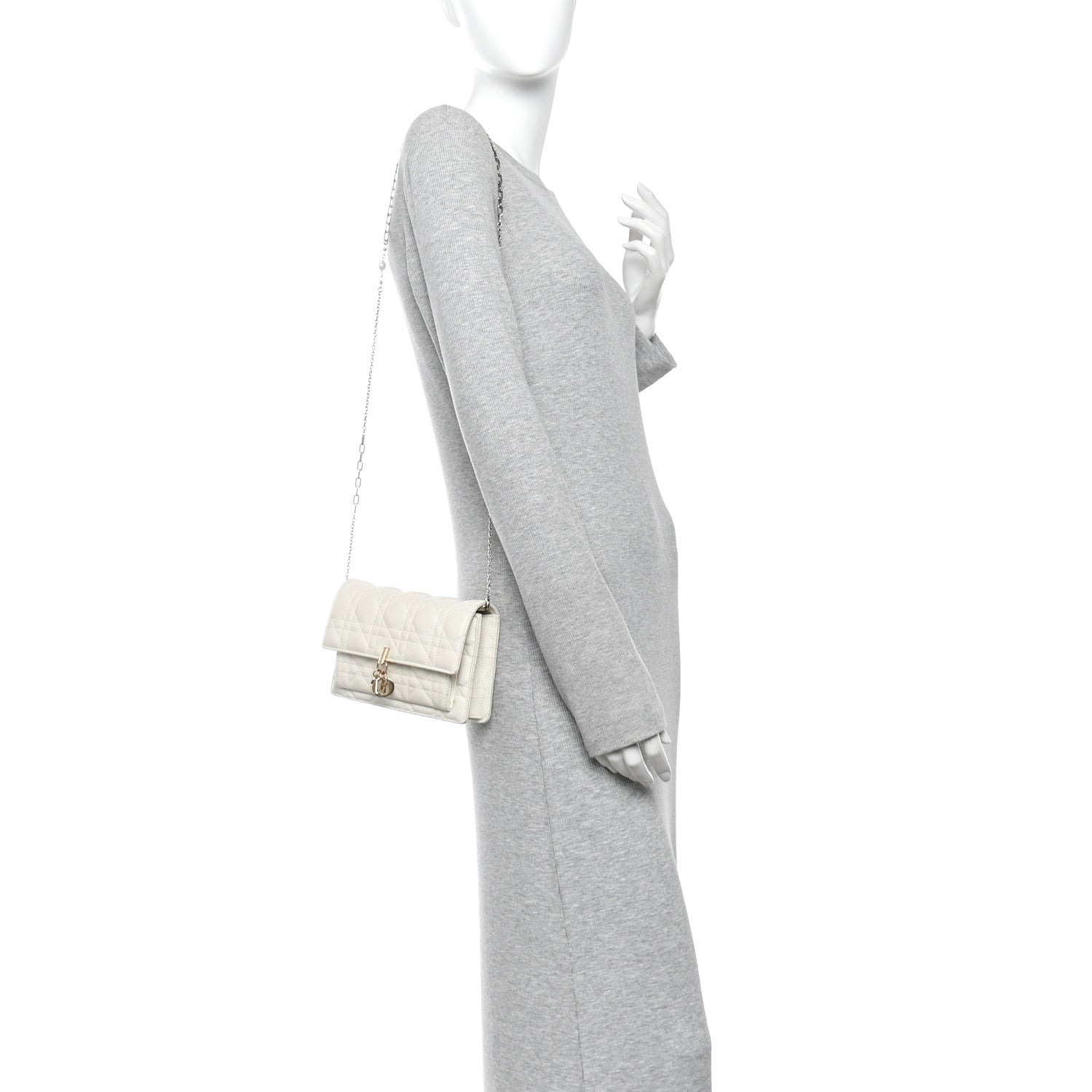 Christian Dior Lambskin Cannage Chain My Dior Daily Chain Pouch Latte 2 of 9