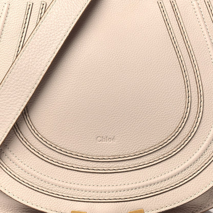 Chloe Grained Calfskin Medium Marcie Saddle Bag Nomad Beige 9 of 11