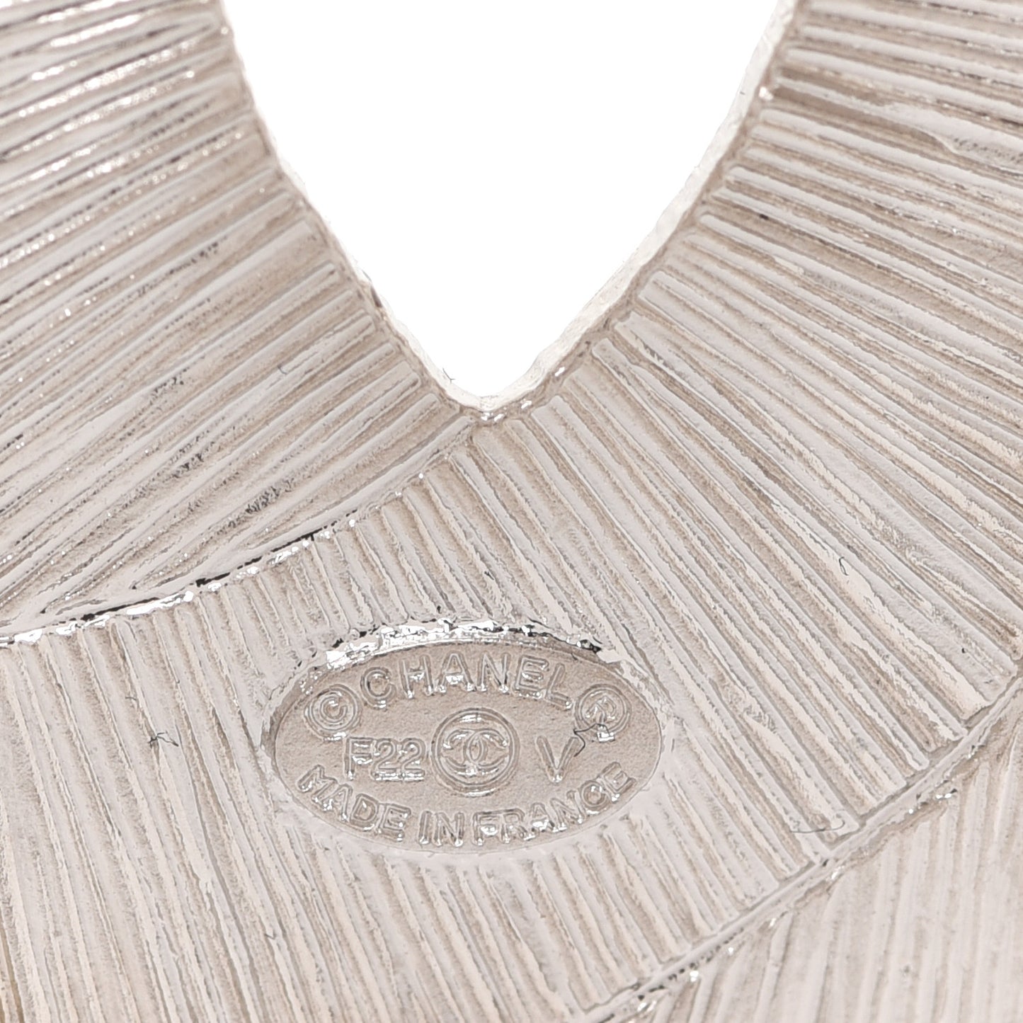 Baguette Crystal CC Brooch Silver