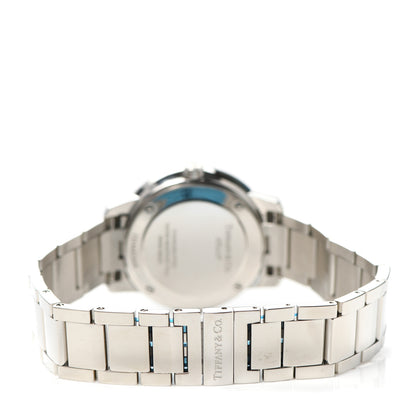 Tiffany Stainless Steel Diamond Bezel 31mm Atlas 2-Hand Quartz Watch Blue Azure 3 of 5