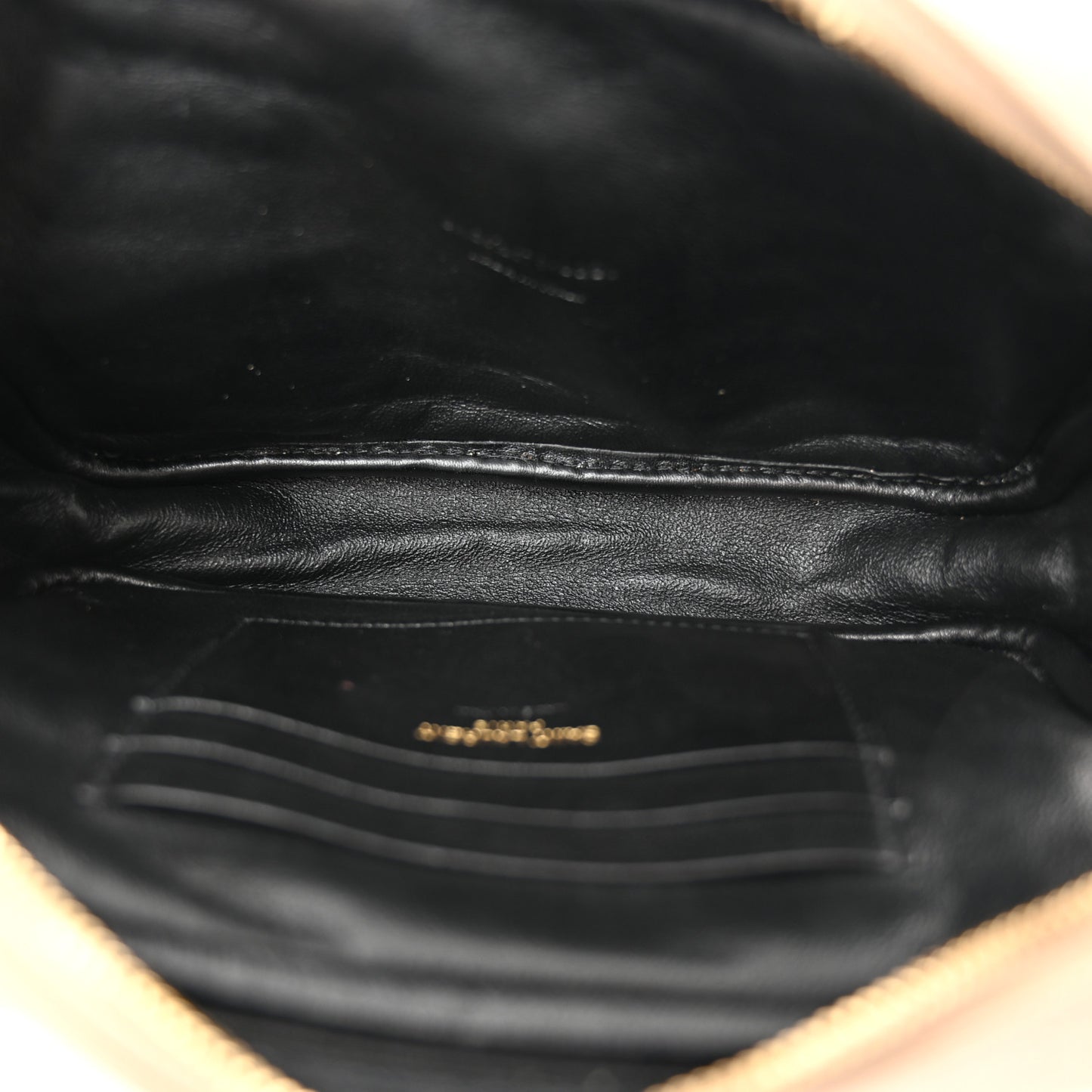 Grain De Poudre Matelasse Monogram Mini Lou Camera Bag Dark Beige