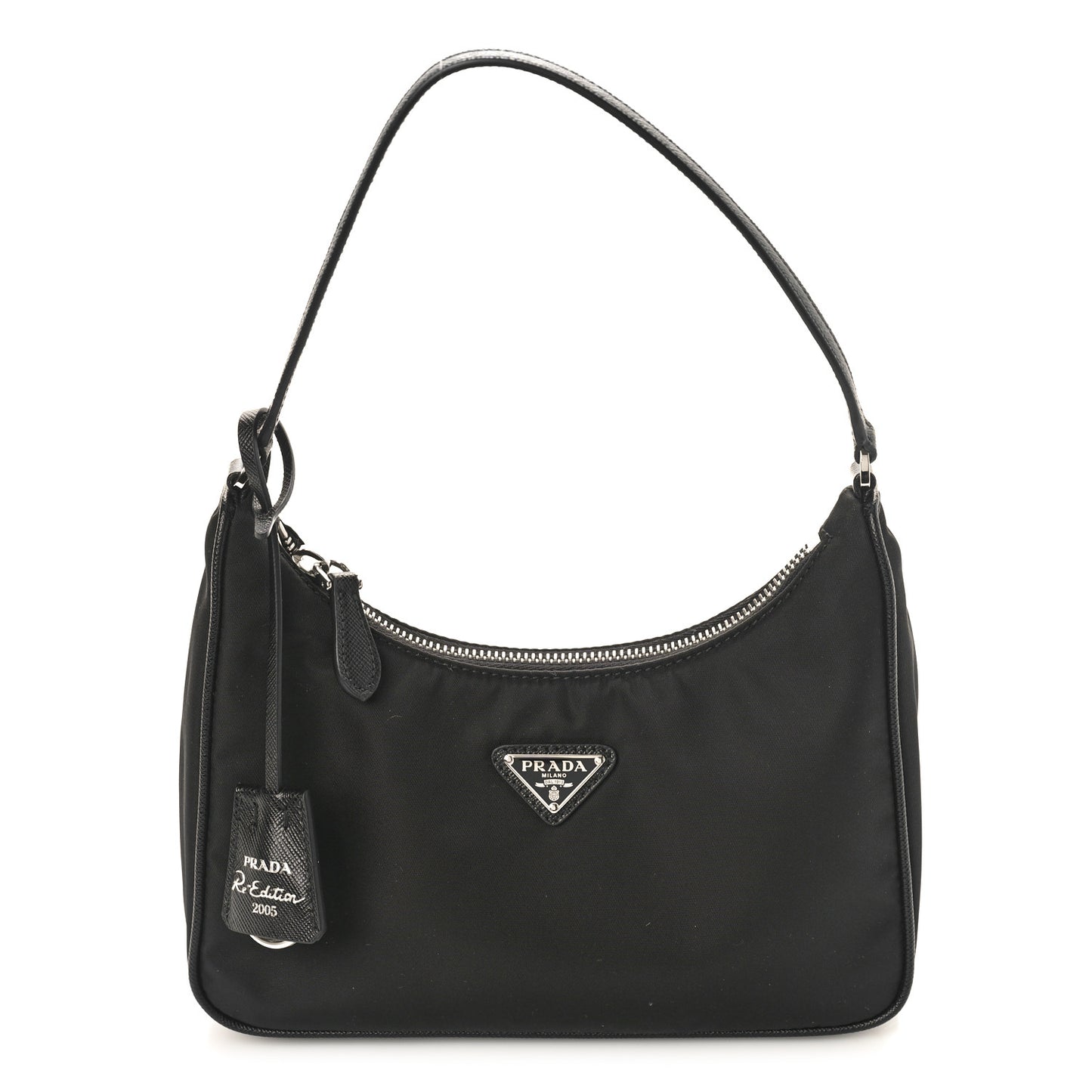 Tessuto Nylon Saffiano Mini Re-Edition 2005 Bag Black