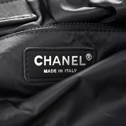 Chanel Wool Nylon Quilted Coco Neige Tote Black 6 of 9